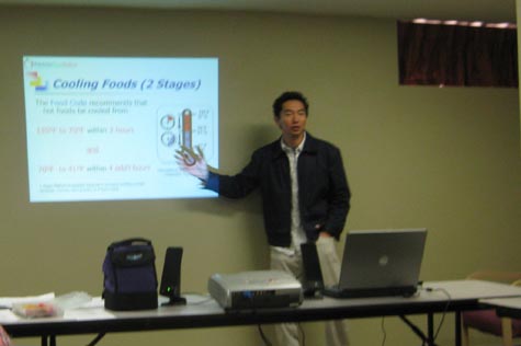 IMG_1442 Instructor "Jimmy" lecturing about food safety